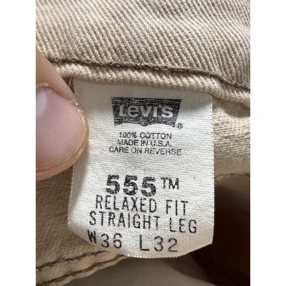 VTG Levis 555 Orange Tab Relaxed Fit Straight Leg Jeans 36x32 (33x29) USA 1996 - Picture 7 of 11